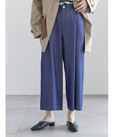 タックポケットワイドクロップトパンツ