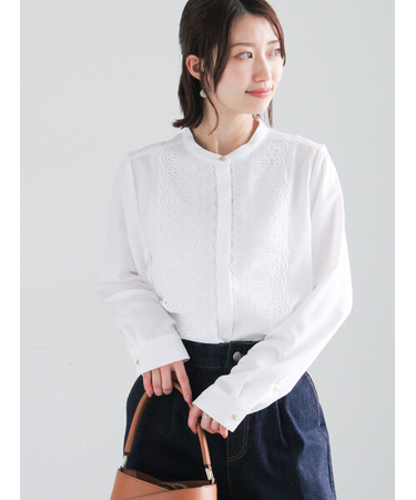 フロントレースブラウス