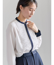 フロントレースブラウス