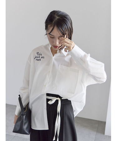 ポイント刺繍シャツ