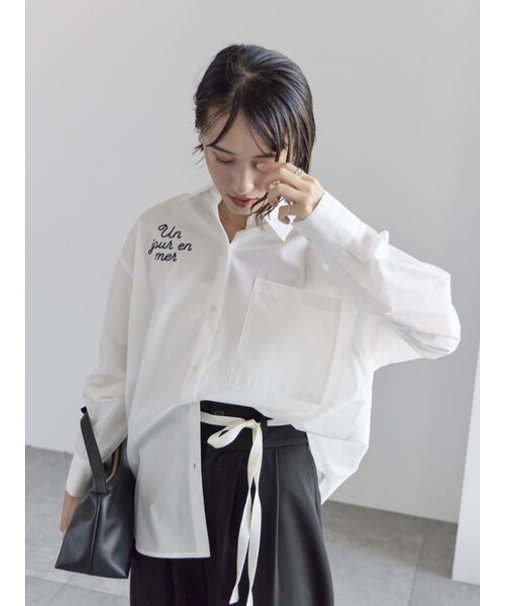 ポイント刺繍シャツ