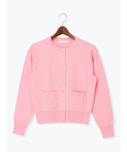 ポケット付きクルーネックカーディガン