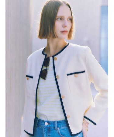 ライトツイードバイカラージャケット《2026 spring catalog item》