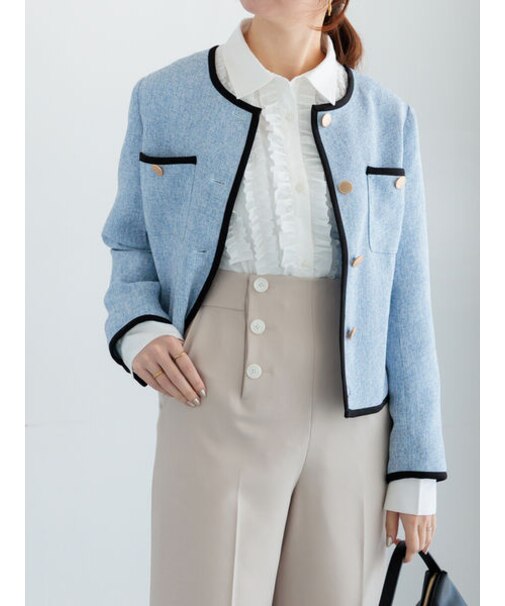 ライトツイードバイカラージャケット《2026 spring catalog item》