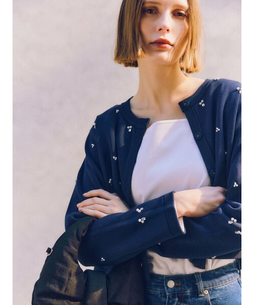 パールビジューニットライトジャケット《2026 spring catalog item》