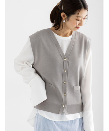 総針ポケット付きVネックベスト《2026 spring catalog item》
