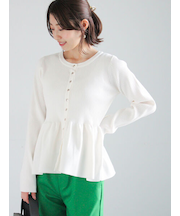 前後2WAYペプラムカーディガン