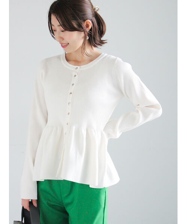 前後2WAYペプラムカーディガン