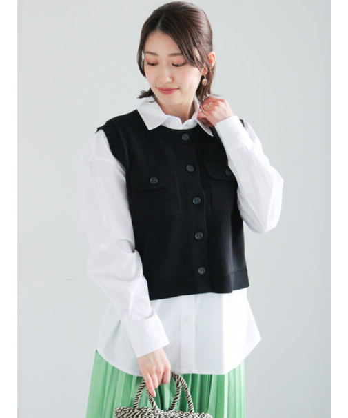 ポケット付きニットベスト