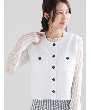 ポケット付きニットベスト