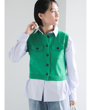 ポケット付きニットベスト