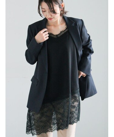 イレギュラーヘムレイヤードレースキャミ