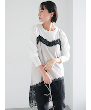 イレギュラーヘムレイヤードレースキャミ