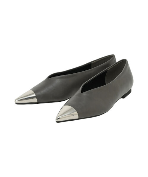 ポインテッドメタルフラットシューズ