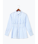 ペプラムシャーリングシャツブラウス