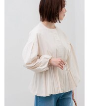 袖バルーンペプラムプリーツブルゾン