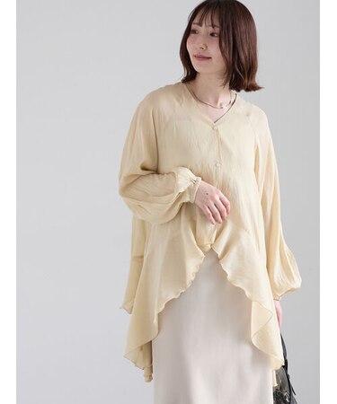 イレギュラーヘムチュニックブラウス