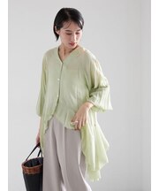 イレギュラーヘムチュニックブラウス