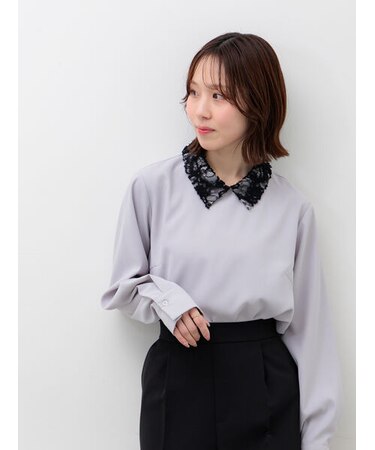 レースカラーブラウス