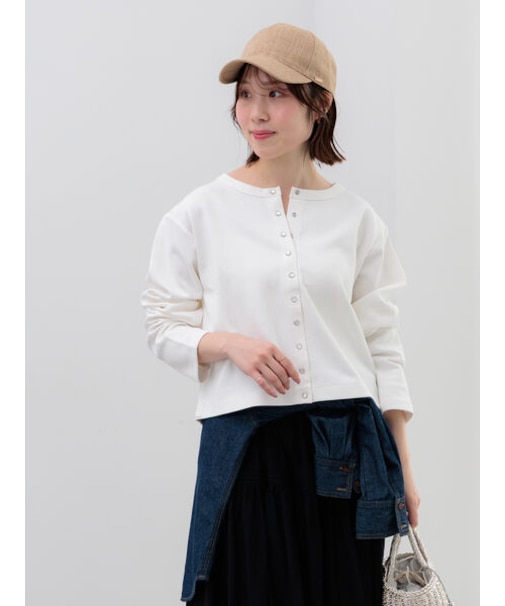 カットソークルーネックカーディガン