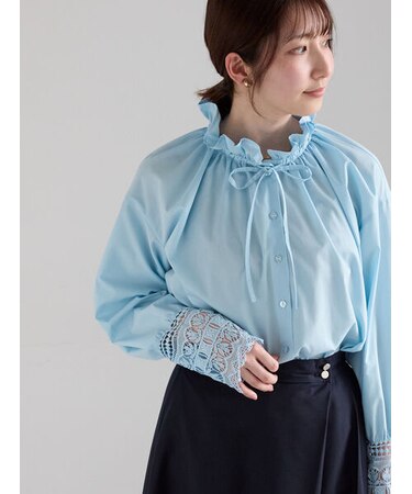 レースカフスブラウス