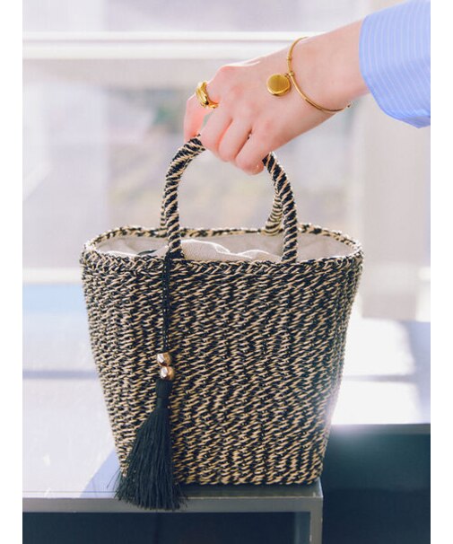 フリンジ付きスクエアカゴバッグ