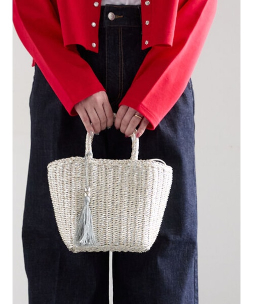 フリンジ付きスクエアカゴバッグ