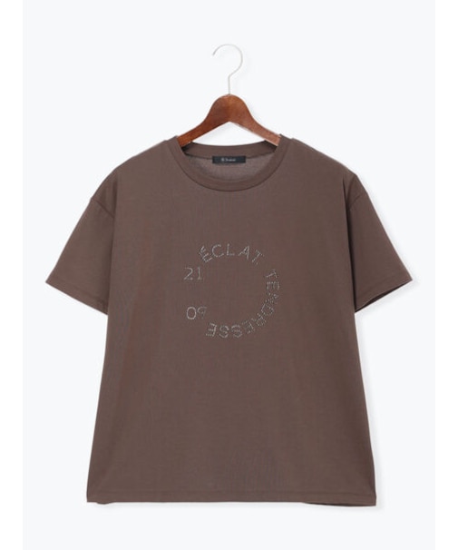 ラインストーンサークルロゴTシャツ