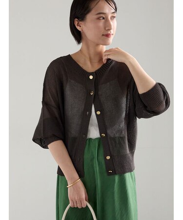 【WEB限定カラーあり】ペーパータッチヤーン2wayメッシュニット