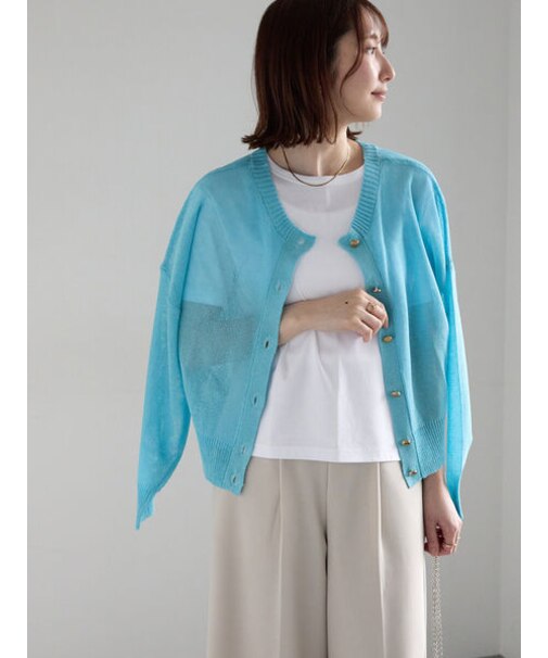 【WEB限定カラーあり】ペーパータッチヤーン2wayメッシュニット