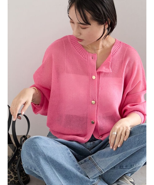 【WEB限定カラーあり】ペーパータッチヤーン2wayメッシュニット