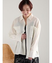 シアーストライプシャツ