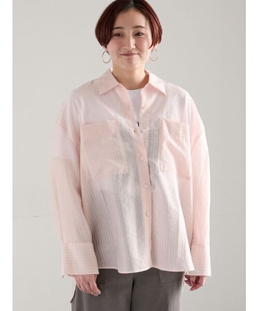 シアーストライプシャツ