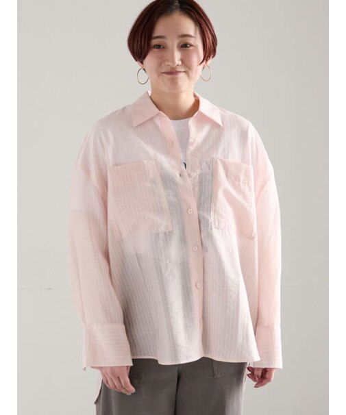 シアーストライプシャツ