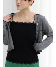 【接触冷感】レーストリムテレコキャミソール