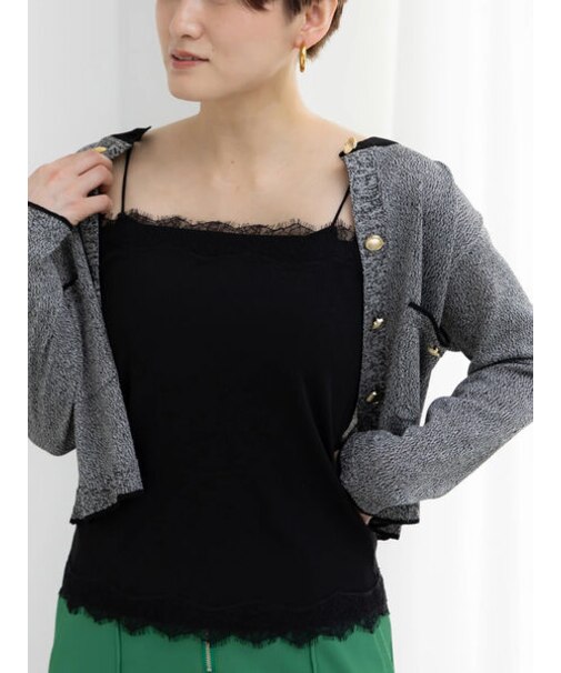 【接触冷感】レーストリムテレコキャミソール