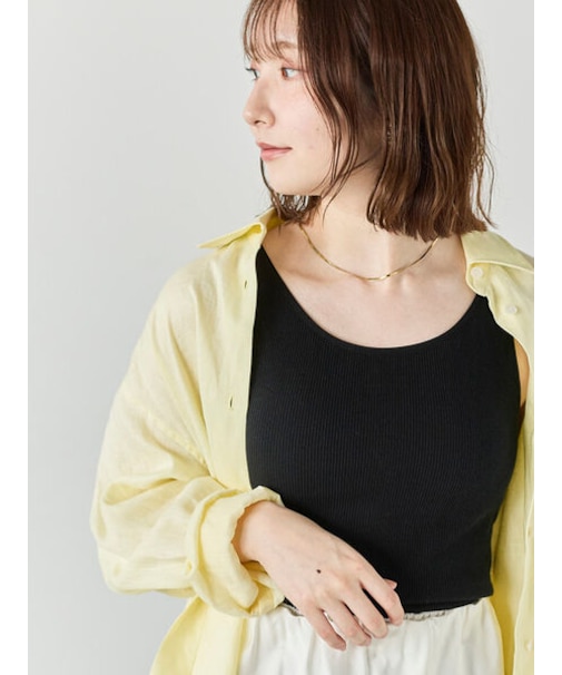 【接触冷感/抗菌防臭】カップ付きリブタンクトップカップ付きリブタンクトップ
