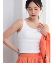 【接触冷感/抗菌防臭】カップ付きリブタンクトップカップ付きリブタンクトップ