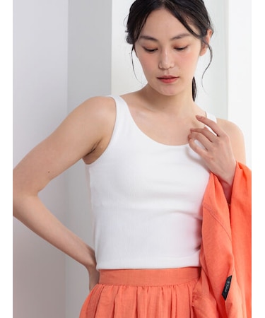 【接触冷感/抗菌防臭】カップ付きリブタンクトップカップ付きリブタンクトップ