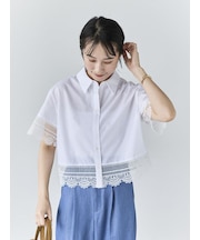 レースヘムクロップトシャツ