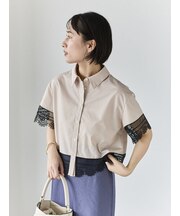 レースヘムクロップトシャツ