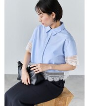 レースヘムクロップトシャツ
