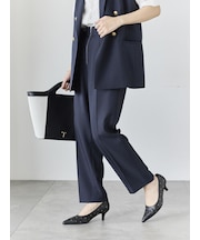 フロントZIPリネンライクテーパードパンツ(セットアップ可)