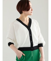 14G綿ポリVネックカーディガン【接触冷感・UVカット・抗菌防臭】