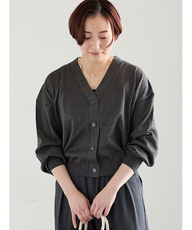 【接触冷感/UVカット/抗菌防臭】14G綿ポリVネックカーディガン