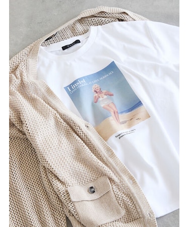 マリリンモンロービーチフォトTシャツ
