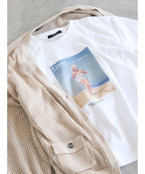 マリリンモンロービーチフォトTシャツ