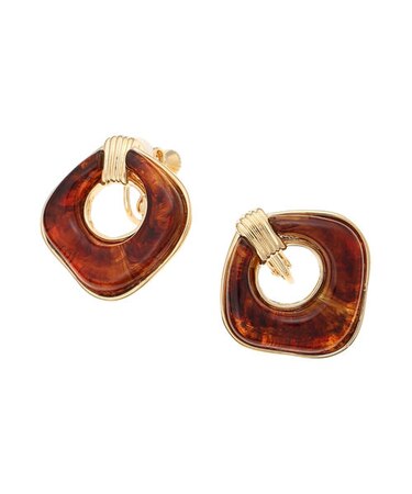 スクエアモチーフイヤリング