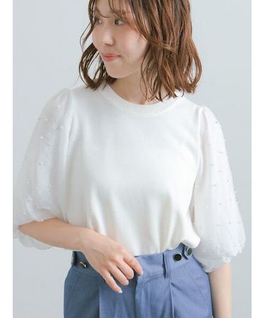 パールスリーブニット