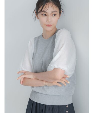 パールスリーブニット